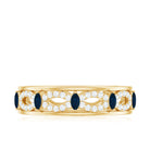 Rosec Jewels-Natural Blue Sapphire Infinity Wedding Band with Diamond