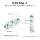 Genuine Emerald Diamond Eternity Wedding Band with Infinity Shank AAA - Rosec Jewels