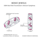 Certified Pink Tourmaline and Diamond Zig Zag Eternity Band AAA - Rosec Jewels