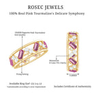 Certified Pink Tourmaline and Diamond Zig Zag Eternity Band AAA - Rosec Jewels