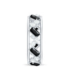 Natural Black Spinel Diamond Eternity Band Ring for Anniversary AAA - Rosec Jewels