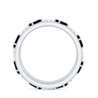 Natural Black Spinel Diamond Eternity Band Ring for Anniversary AAA - Rosec Jewels