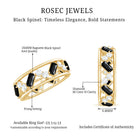 Natural Black Spinel Diamond Eternity Band Ring for Anniversary AAA - Rosec Jewels
