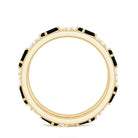 Natural Black Spinel Diamond Eternity Band Ring for Anniversary AAA - Rosec Jewels
