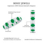 Oval Emerald and Moissanite Eternity Wedding Band AAA - Rosec Jewels