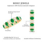 Oval Emerald and Moissanite Eternity Wedding Band AAA - Rosec Jewels