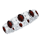 Rosec Jewels-Natural Garnet Diamond Eternity Wedding Band Ring