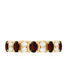 Rosec Jewels-Natural Garnet Diamond Eternity Wedding Band Ring