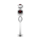 Rosec Jewels-Genuine Red Garnet Diamond Half Eternity Ring