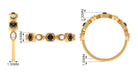 Black Spinel and Diamond Half Eternity Ring in Prong Setting AAA - Rosec Jewels