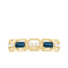 Rosec Jewels-Natural London Blue Topaz Designer Eternity Band with Diamond