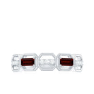 Rosec Jewels-Genuine Baguette Garnet Diamond Wedding Band Ring