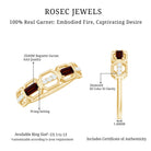 Rosec Jewels-Genuine Baguette Garnet Diamond Wedding Band Ring