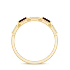 Rosec Jewels-Genuine Baguette Garnet Diamond Wedding Band Ring