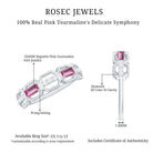 Pink Tourmaline and Diamond Geometric Half Eternity Ring AAA - Rosec Jewels
