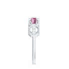Pink Tourmaline and Diamond Geometric Half Eternity Ring AAA - Rosec Jewels