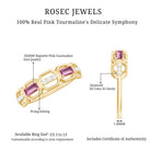 Pink Tourmaline and Diamond Geometric Half Eternity Ring AAA - Rosec Jewels