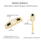 Rosec Jewels-Natural Baguette Black Spinel Diamond Geometric Band Ring