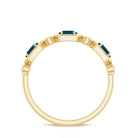 Rosec Jewels-Real Certified London Blue Topaz Halft Eternity Band Ring with Diamond