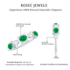 Classic Oval Emerald Diamond Half Eternity Band Ring in East West Style AAA - Rosec Jewels