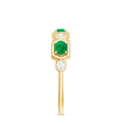 Classic Oval Emerald Diamond Half Eternity Band Ring in East West Style AAA - Rosec Jewels