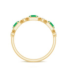 Classic Oval Emerald Diamond Half Eternity Band Ring in East West Style AAA - Rosec Jewels