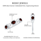 Natural Garnet Diamond Wedding Band With Certificate AAA - Rosec Jewels