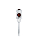 Natural Garnet Diamond Wedding Band With Certificate AAA - Rosec Jewels