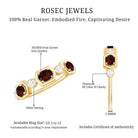 Natural Garnet Diamond Wedding Band With Certificate AAA - Rosec Jewels