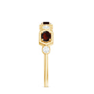 Natural Garnet Diamond Wedding Band With Certificate AAA - Rosec Jewels
