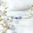 Rosec Jewels-Real Tanzanite and Diamond Half Eternity Ring