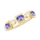 Rosec Jewels-Real Tanzanite and Diamond Half Eternity Ring