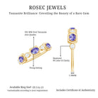 Rosec Jewels-Real Tanzanite and Diamond Half Eternity Ring