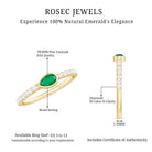 Rosec Jewels-Natural Pear Shape Emerald Diamond Promise Ring in Bezel Setting