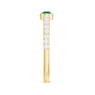 Rosec Jewels-Natural Pear Shape Emerald Diamond Promise Ring in Bezel Setting