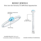 Pear Cut Aquamarine Promise Ring with Diamond AAA - Rosec Jewels