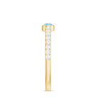 Pear Cut Aquamarine Promise Ring with Diamond AAA - Rosec Jewels