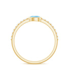 Pear Cut Aquamarine Promise Ring with Diamond AAA - Rosec Jewels