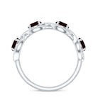 Natural Garnet Diamond Infinity Eternity Ring with Braided Shank AAA - Rosec Jewels