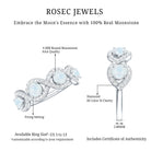 Genuine Moonstone Half Eternity Ring with Diamond AAA - Rosec Jewels