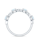 Genuine Moonstone Half Eternity Ring with Diamond AAA - Rosec Jewels