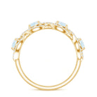 Genuine Moonstone Half Eternity Ring with Diamond AAA - Rosec Jewels
