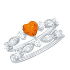 Rosec Jewels-Vintage Inspired Fire Opal and Diamond Wedding Ring Set