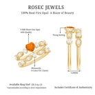 Rosec Jewels-Vintage Inspired Fire Opal and Diamond Wedding Ring Set