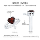Natural Garnet Heart Shaped Engagement Ring with Diamond Enhancer AAA - Rosec Jewels