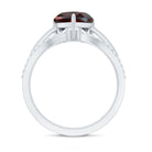 Natural Garnet Heart Shaped Engagement Ring with Diamond Enhancer AAA - Rosec Jewels