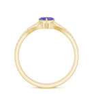 Rosec Jewels-Natural Tanzanite Heart Engagement Ring with Chevron Diamond Enhancer
