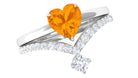 Rosec Jewels-Heart Fire Opal and Diamond Ring Set