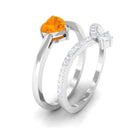 Rosec Jewels-Heart Fire Opal and Diamond Ring Set
