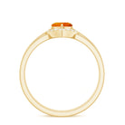 Rosec Jewels-Natural Fire Opal Heart Solitaire Ring Set with Diamond Band
